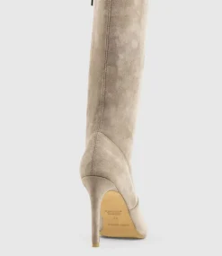 Gabor Thigh High Stretch Boot In Dust Suede