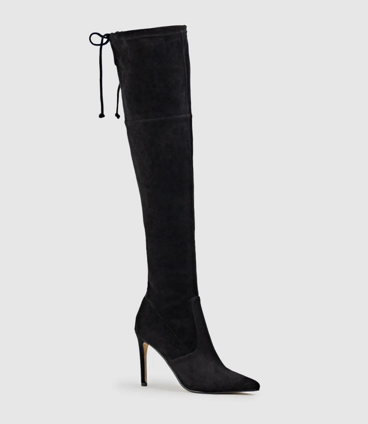 Gabor Thigh High Stretch Boot In Black Suede
