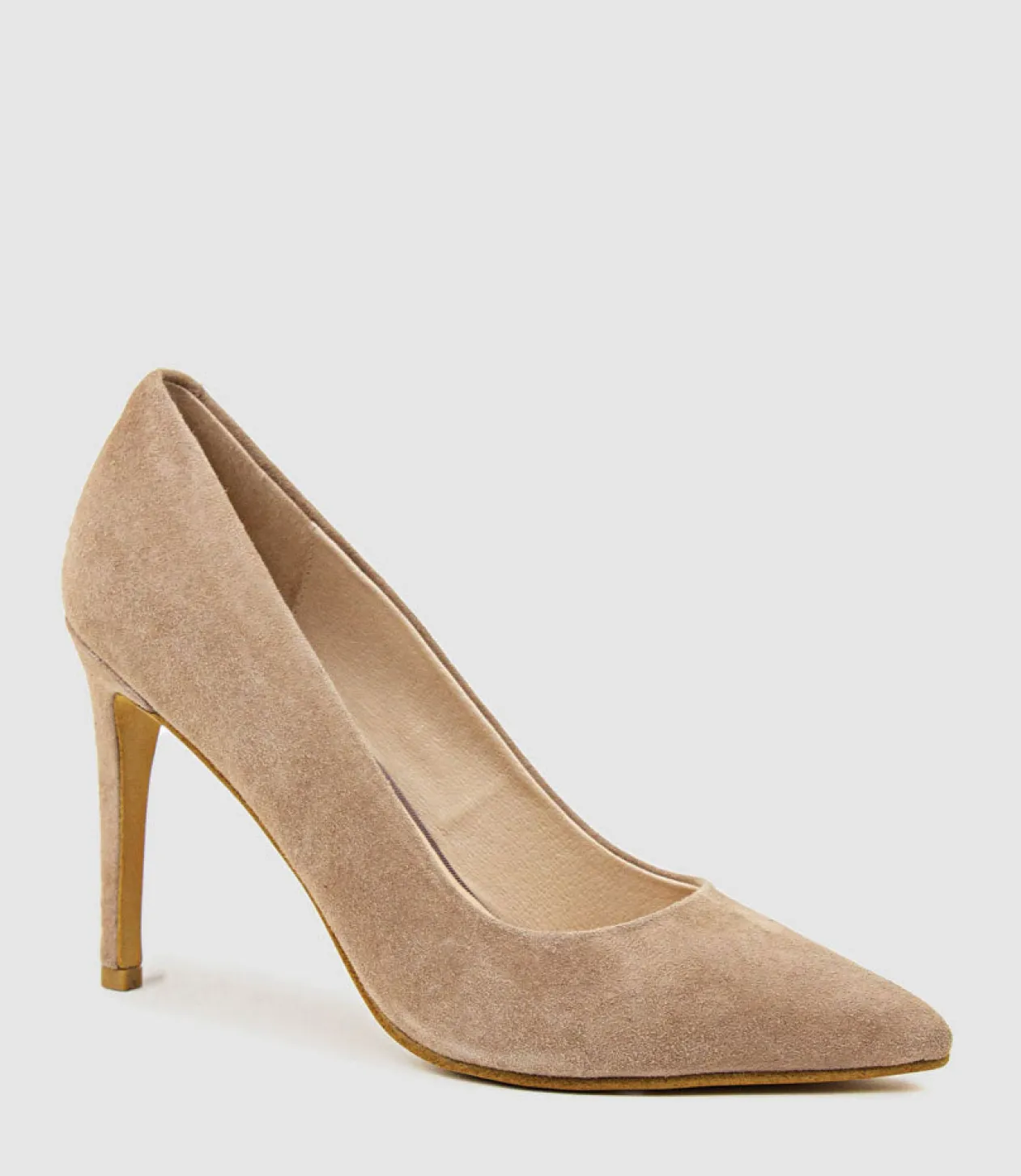 Gaga 100Mm Pointed Toe Pump In Nude Suede