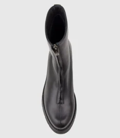Gale Front Zip Boot On Wedge In Black