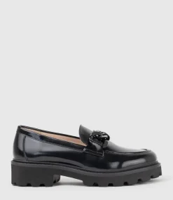 Galt Moccasin With Tonal Trim In Black High Shine