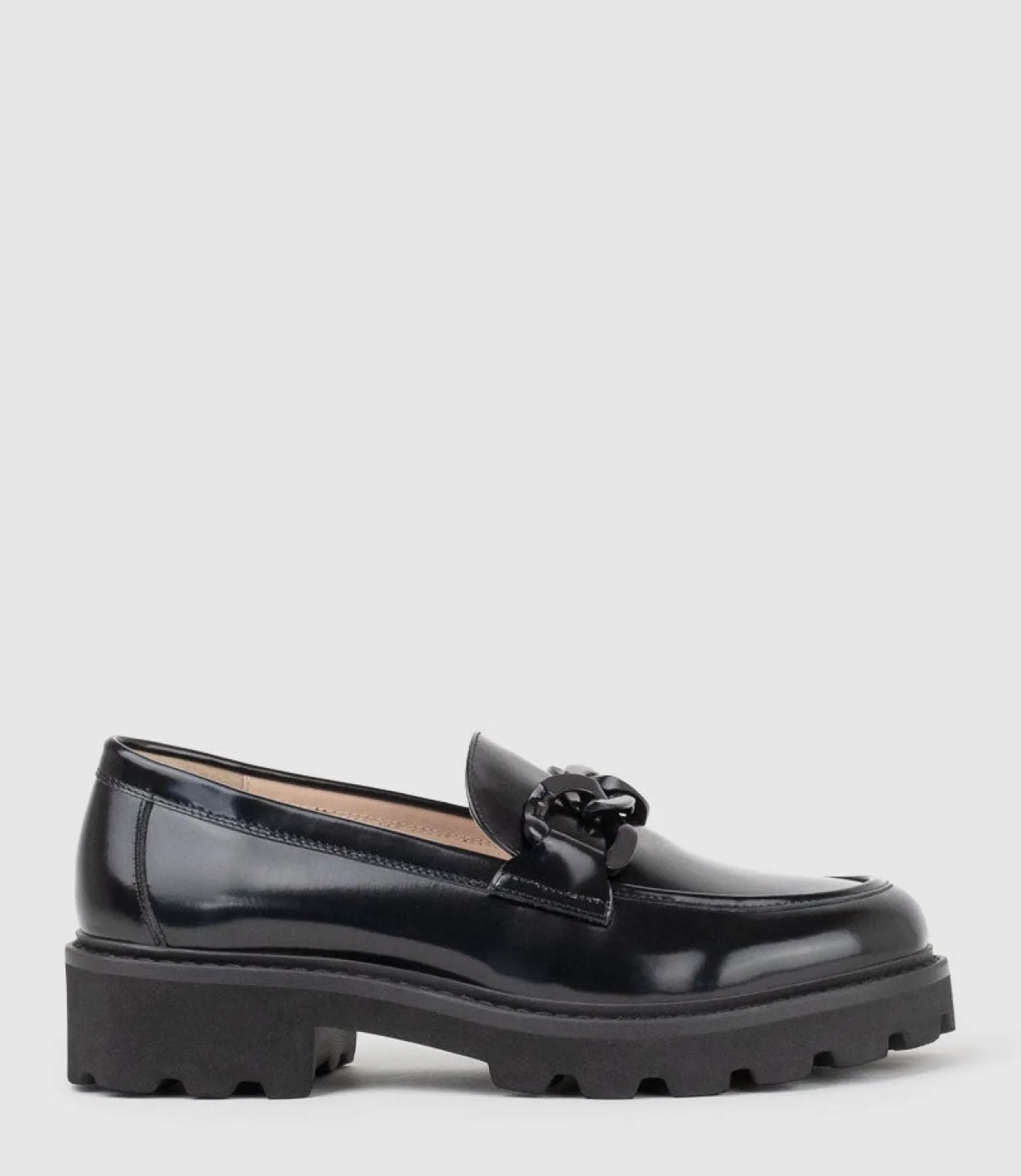Galt Moccasin With Tonal Trim In Black High Shine