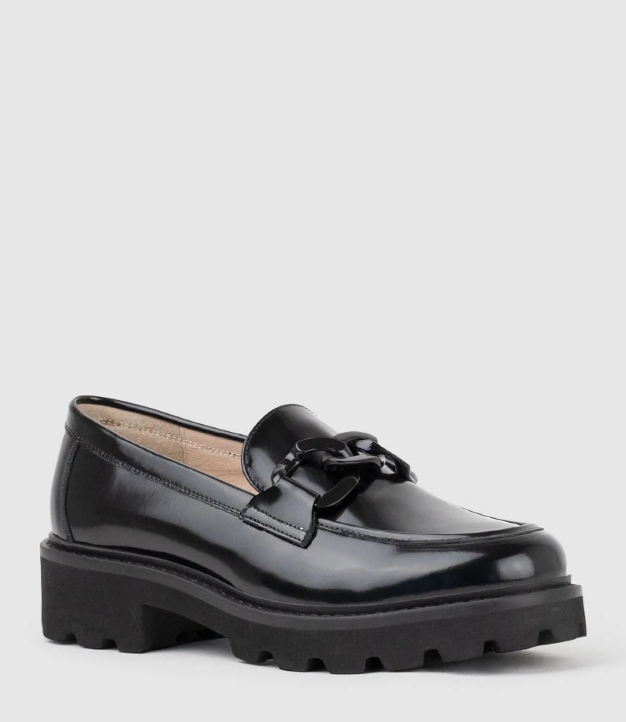 Galt Moccasin With Tonal Trim In Black High Shine