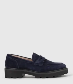 Gaston Moccasin In Navy Suede