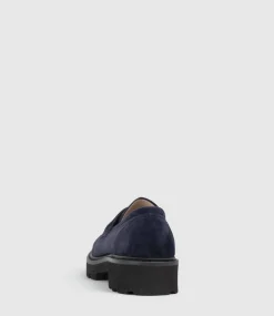Gaston Moccasin In Navy Suede