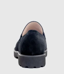 Gentry Chunky Moccasin On Eva Sole In Black Suede