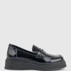 Georgia Loafer On Coloured Sole In Black Patent