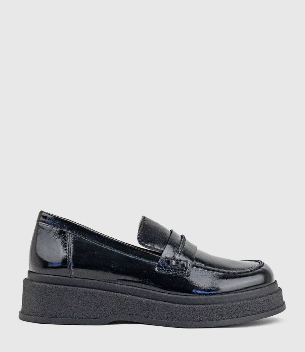 Georgia Loafer On Coloured Sole In Black Patent