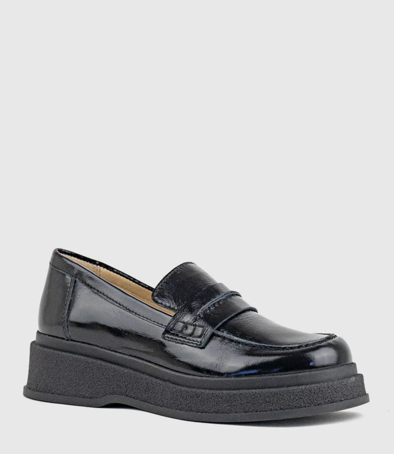 Georgia Loafer On Coloured Sole In Black Patent