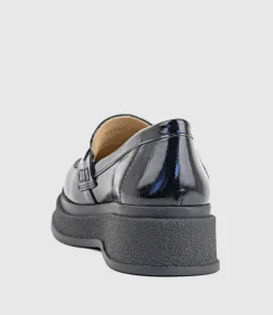 Georgia Loafer On Coloured Sole In Black Patent