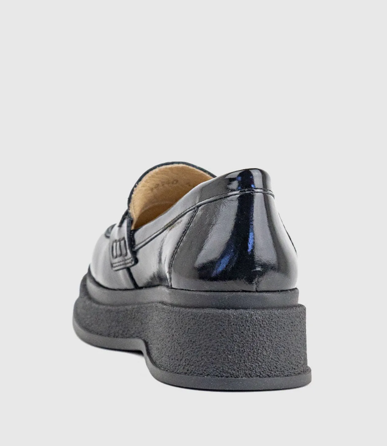 Georgia Loafer On Coloured Sole In Black Patent
