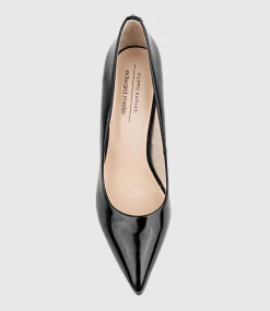 Gigi100 Block Heel Pump In Black High Shine