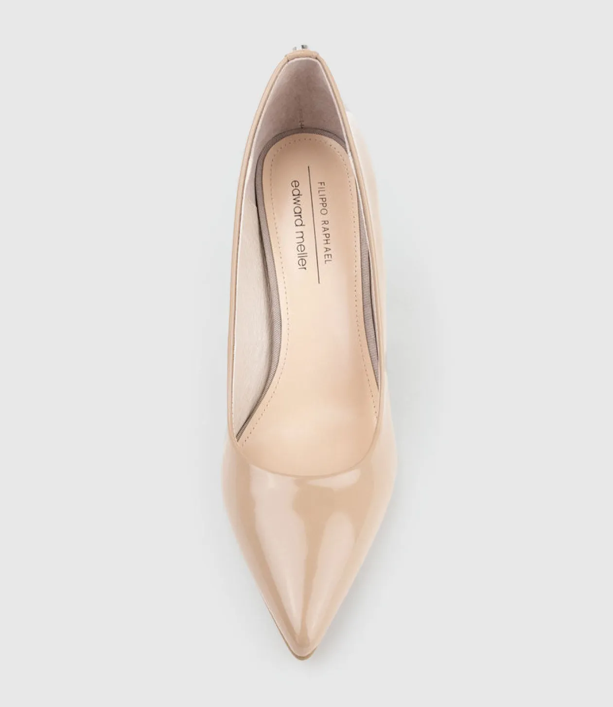 Gigi100 Block Heel Pump In Nude High Shine