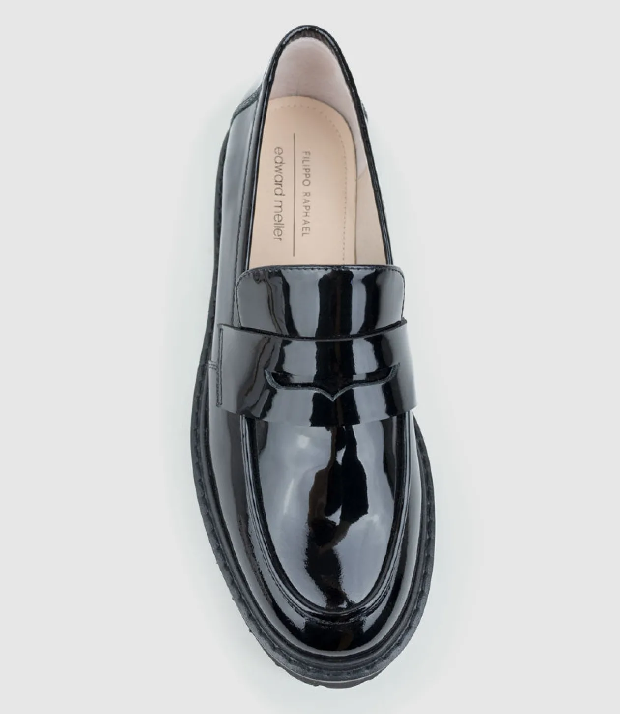 Gillian Moccasin On Chunky Sole In Black Patent