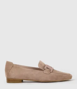 Graded Moccasin With Tonal Hardware In Nude Suede