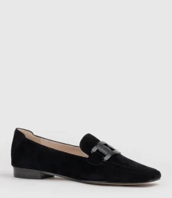 Graded Moccasin With Tonal Hardware In Black Suede