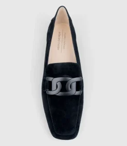 Graded Moccasin With Tonal Hardware In Black Suede