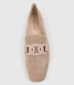Graded Moccasin With Tonal Hardware In Nude Suede