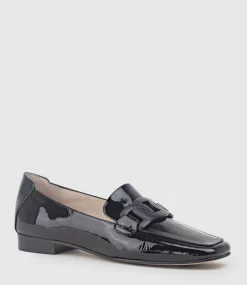 Grady Moccasin With Hardware In Black Patent