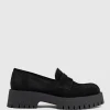 Greville Loafer On Lug Sole In Black Suede