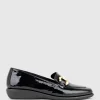 Gwen Comfort Loafer With Trim In Black Patent
