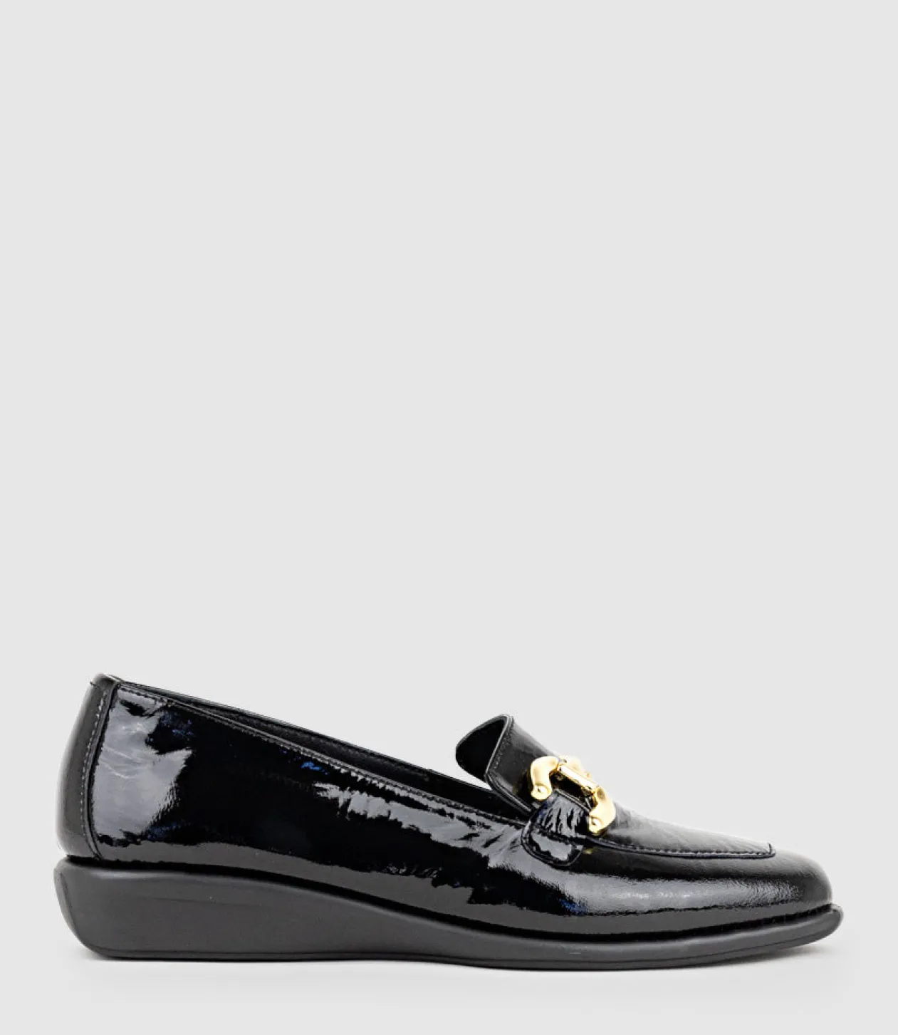 Gwen Comfort Loafer With Trim In Black Patent