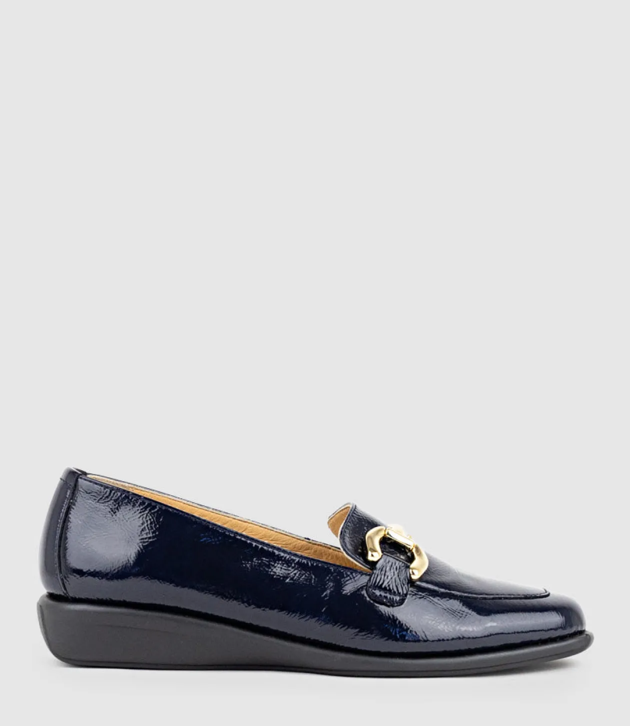Gwen Comfort Loafer With Trim In Navy Patent