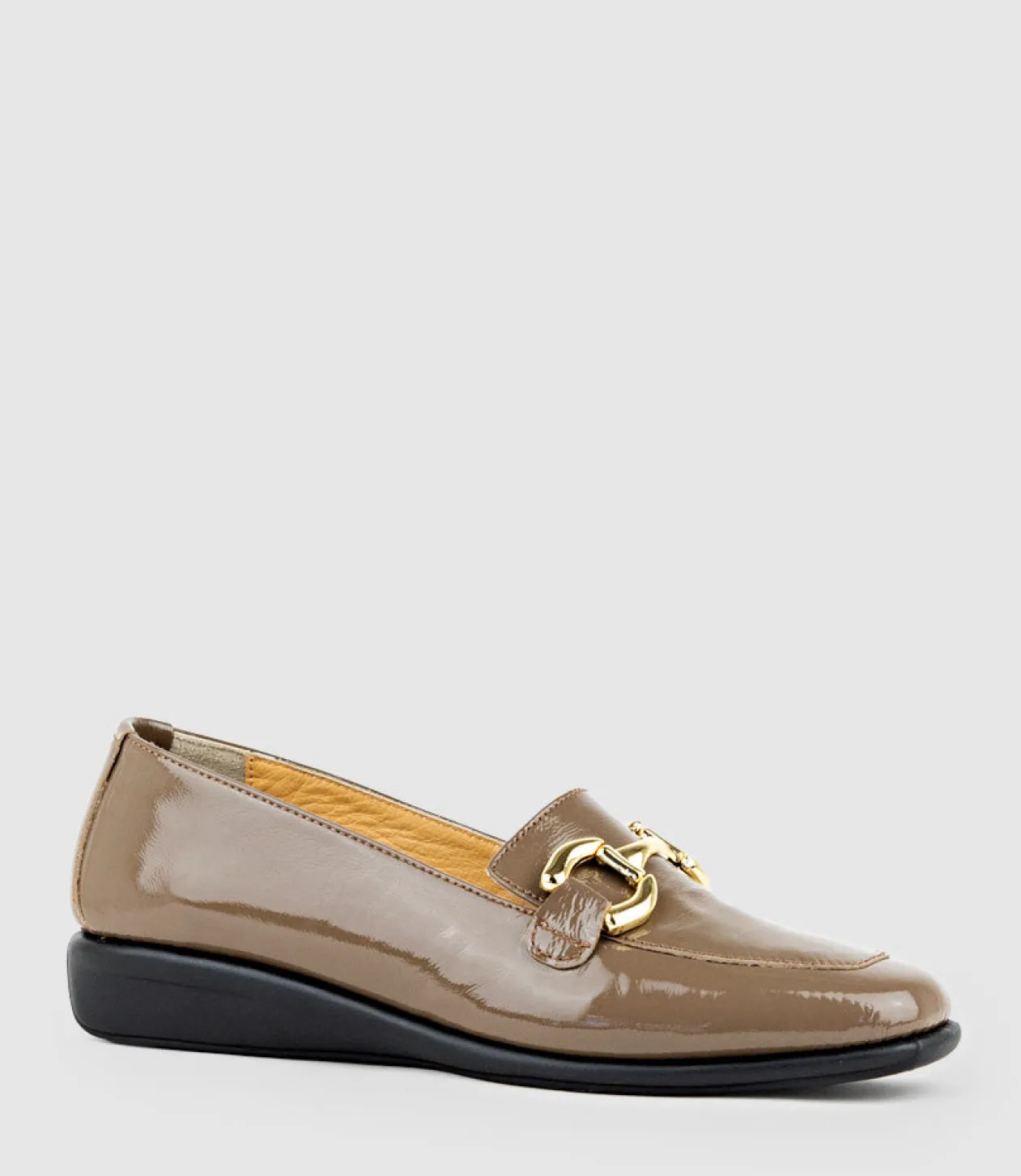 Gwen Comfort Loafer With Trim In Taupe Patent