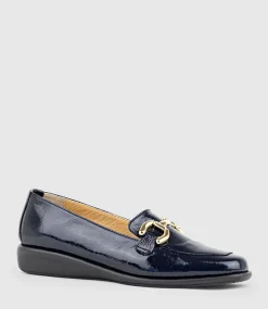 Gwen Comfort Loafer With Trim In Navy Patent