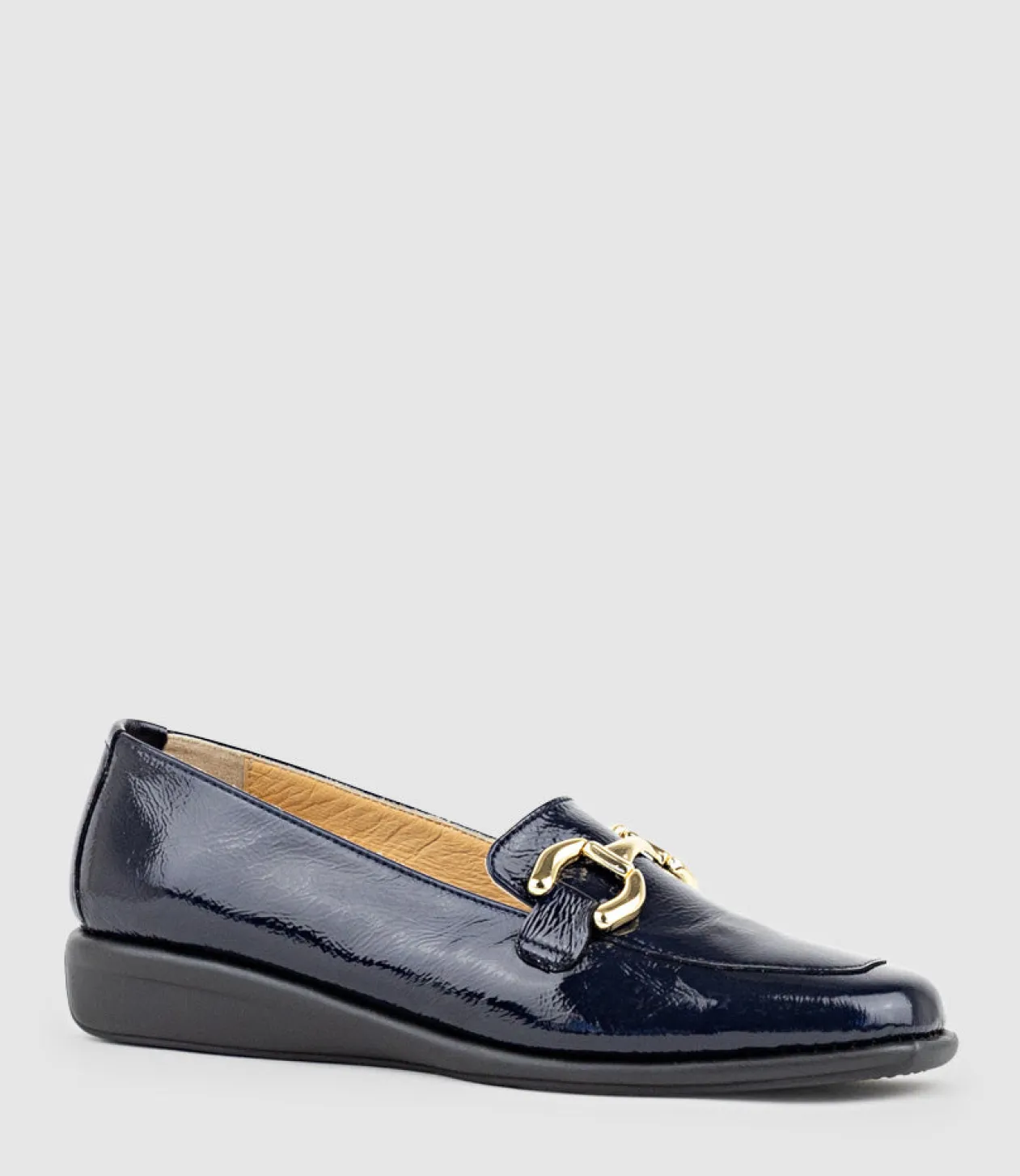 Gwen Comfort Loafer With Trim In Navy Patent