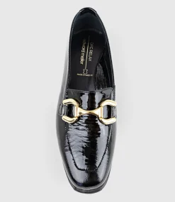 Gwen Comfort Loafer With Trim In Black Patent