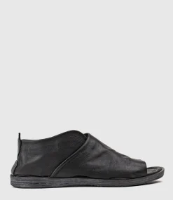 Harper Open Toe Bootie Flat In Black