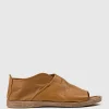 Harper Open Toe Bootie Flat In Tan