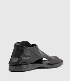 Harper Open Toe Bootie Flat In Black