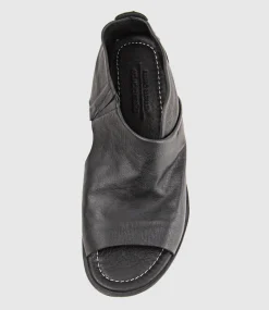Harper Open Toe Bootie Flat In Black