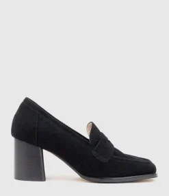 Hazel65 Albert Throat Pump In Black Suede