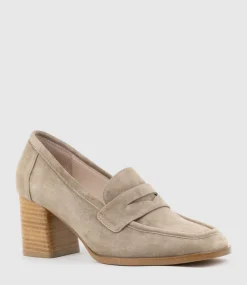 Hazel65 Albert Throat Pump In Latte Suede