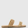 Henley Two Strap Slide With Metal Detail In Natural