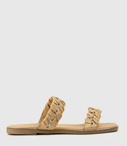 Henley Two Strap Slide With Metal Detail In Natural