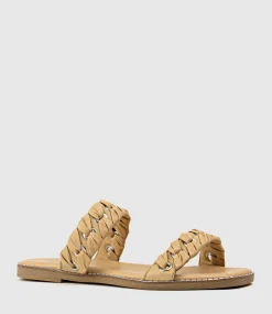 Henley Two Strap Slide With Metal Detail In Natural