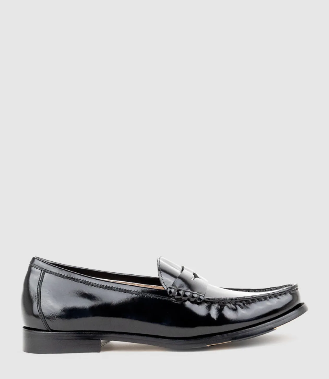 Hugo Penny Loafer In Black High Shine