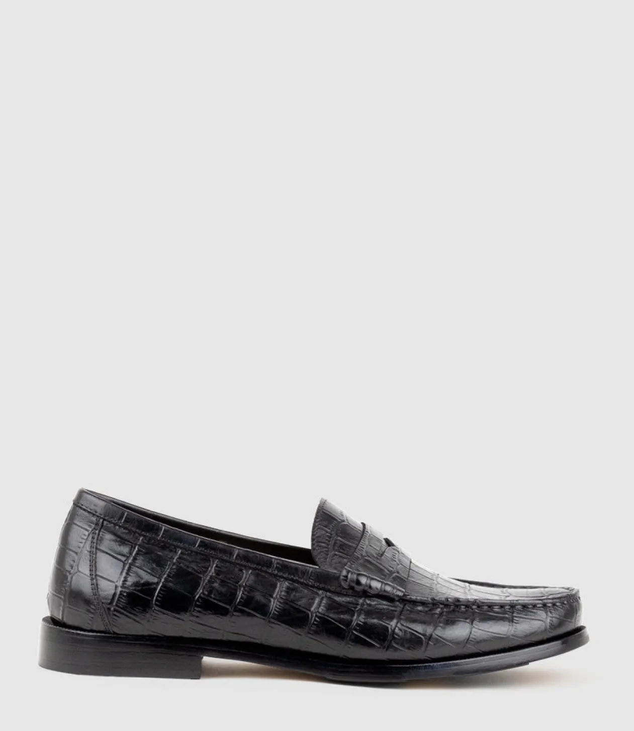 Hugo Penny Loafer In Black Croc