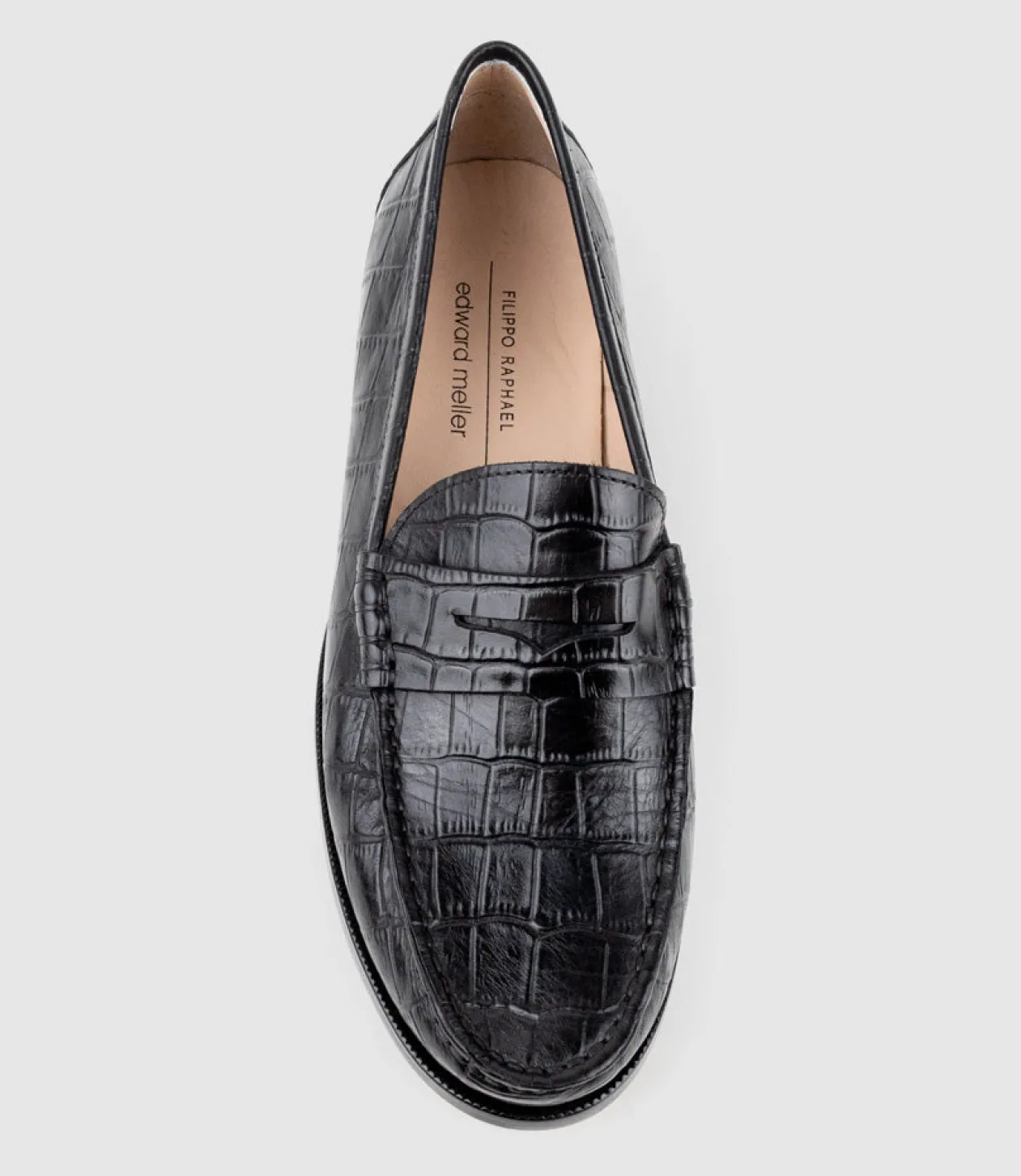 Hugo Penny Loafer In Black Croc