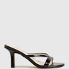 Imani75 Fine Heel Slide In Black Patent