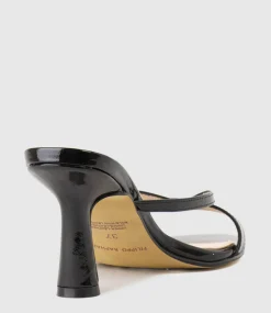 Imani75 Fine Heel Slide In Black Patent