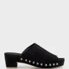 Inara65 Studded Slide On Unit In Black Suede