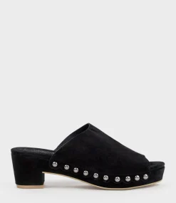 Inara65 Studded Slide On Unit In Black Suede
