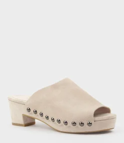 Inara65 Studded Slide On Unit In Biscuit Suede