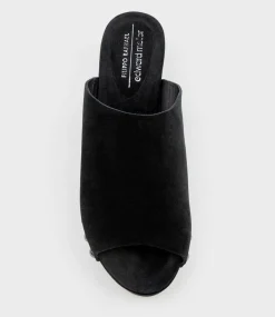 Inara65 Studded Slide On Unit In Black Suede