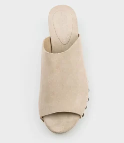 Inara65 Studded Slide On Unit In Biscuit Suede